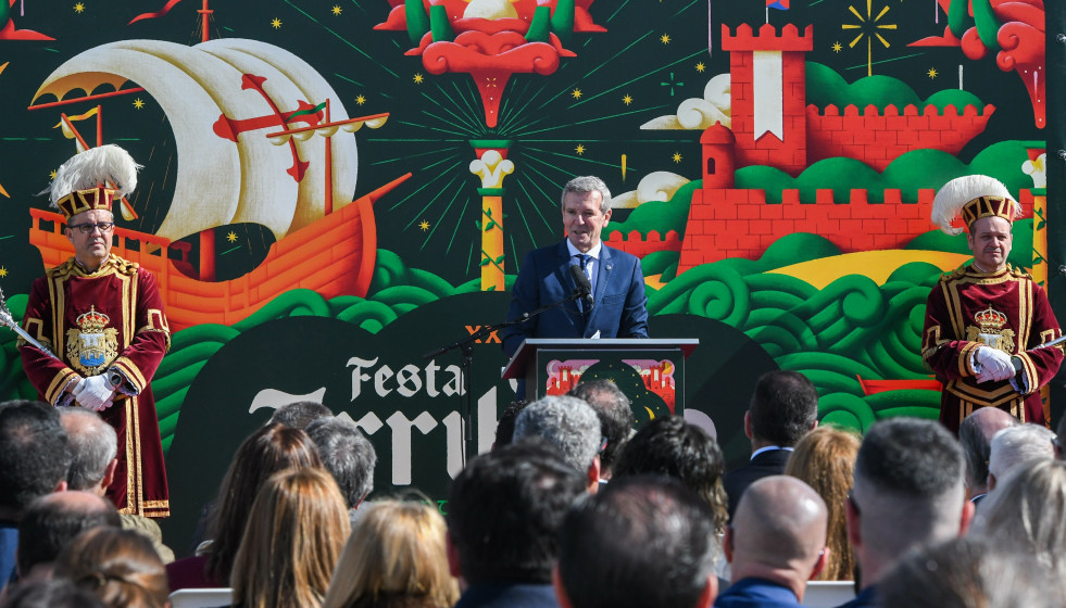 El presidente de la Xunta, Alfonso Rueda, en Baiona