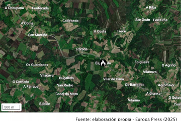 Mapa del lugar del incendio