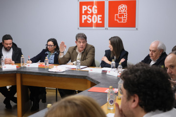 El secretario xeral del PSdeG, José Ramón Gómez Besteiro, en la Executiva del PSdeG