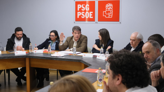 El secretario xeral del PSdeG, José Ramón Gómez Besteiro, en la Executiva del PSdeG