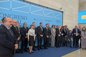 El ministro de Transportes y Movilidad Sostenible, Óscar Puente, en el primer Congreso Nacional Portuario celebrado en València