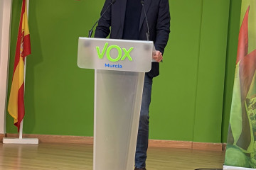 El presidente provincial de Vox, José Ángel Antelo, en rueda de prensa