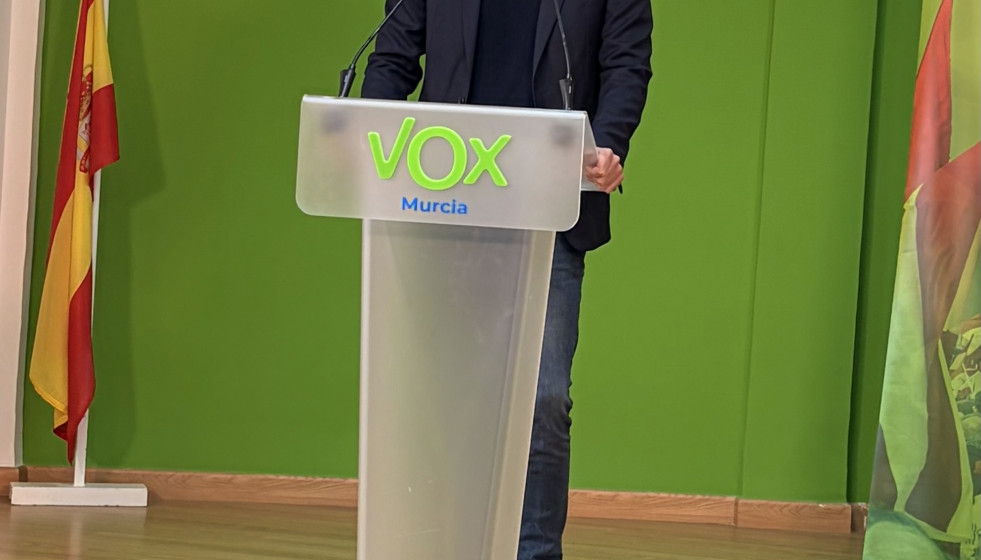 El presidente provincial de Vox, José Ángel Antelo, en rueda de prensa