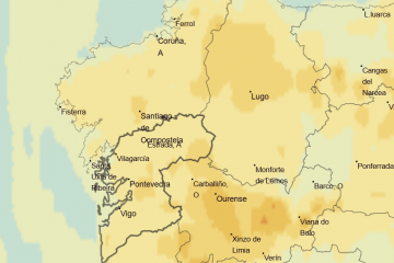 Previsión de partículas PM 10 el miércoles 4 a las 16 horas según aemet