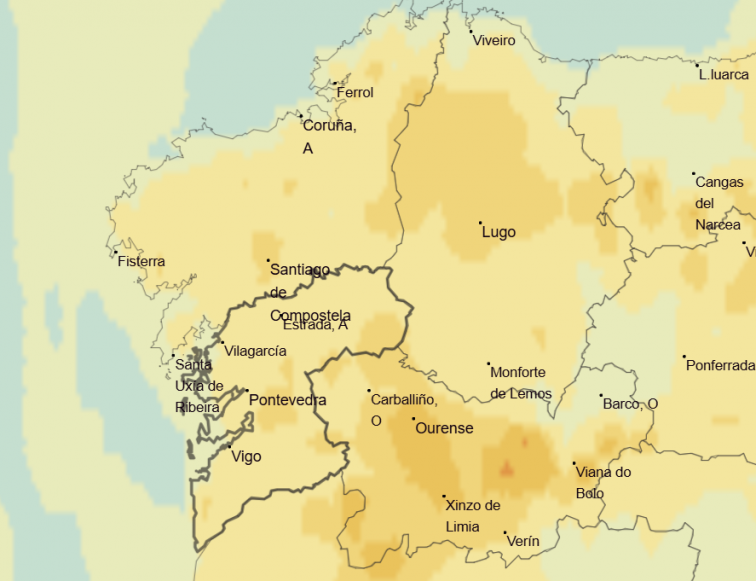 La calima africana enturbia el aire en Galicia y reduce su calidad a niveles “regulares”