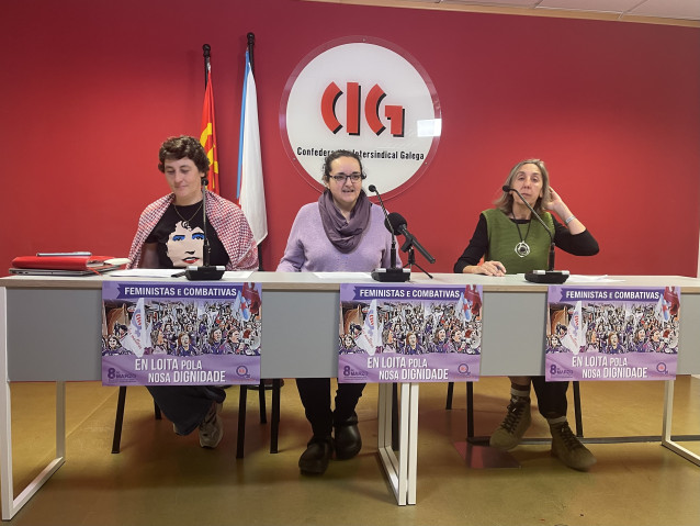 Representantes de la CIG en rueda de prensa