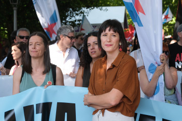 Archivo - La portavoz nacional del BNG, Ana Pontón, durante una manifestación convocada por el BNG con motivo del Día da Patria Galega, a 25 de julio de 2025, en Santiago de Compostela.