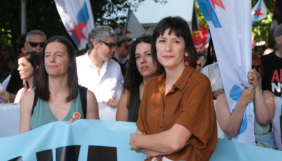 Archivo - La portavoz nacional del BNG, Ana Pontón, durante una manifestación convocada por el BNG con motivo del Día da Patria Galega, a 25 de julio de 2025, en Santiago de Compostela.