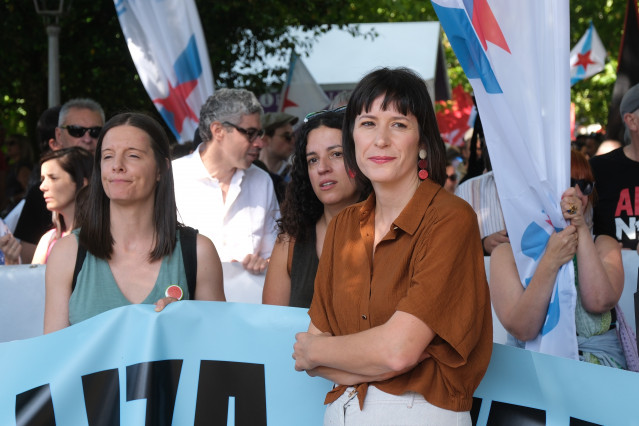 Archivo - La portavoz nacional del BNG, Ana Pontón, durante una manifestación convocada por el BNG con motivo del Día da Patria Galega, a 25 de julio de 2025, en Santiago de Compostela.