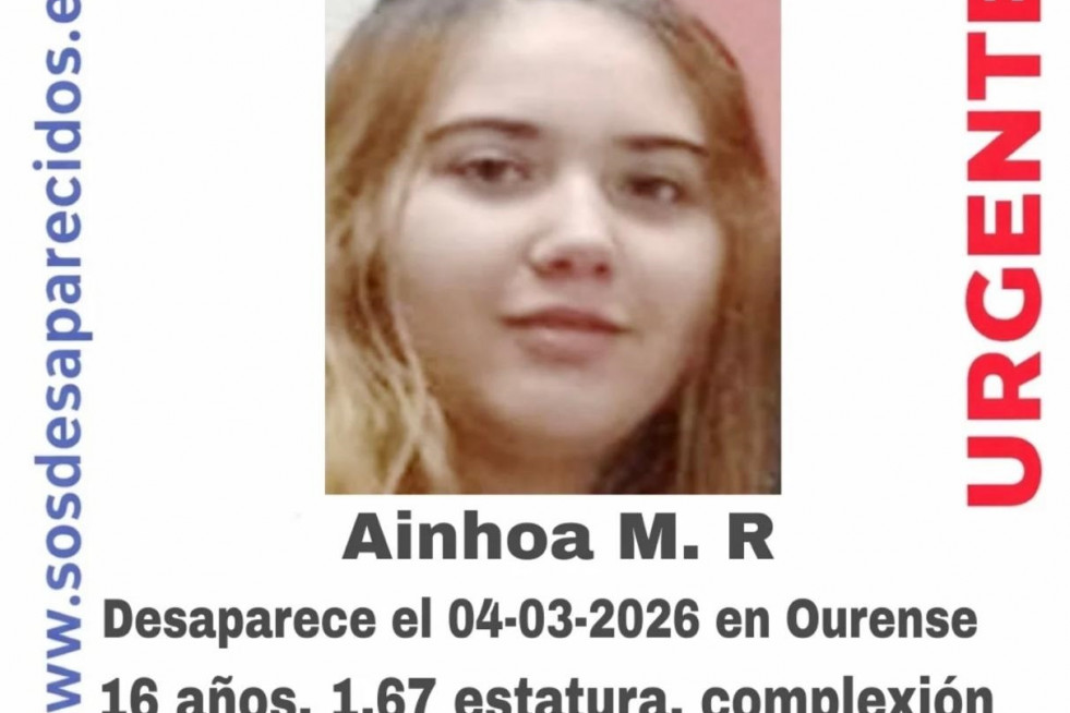 SOS Desaparecidos pide colaboración para localizar a una menor de 16 años en Ourense