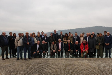 Reunión del conselleiro de Cultura, Lingua e Xuventude, José López Campos, con alcaldes y agentes implicados en la candidatura de la Ribeira Sacra a Patrimonio Mundial de la Unesco.