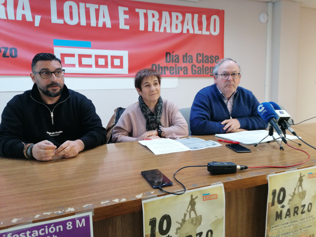 Presentación de los actos del 8M y del 10M de CC.OO. En Ferrol.