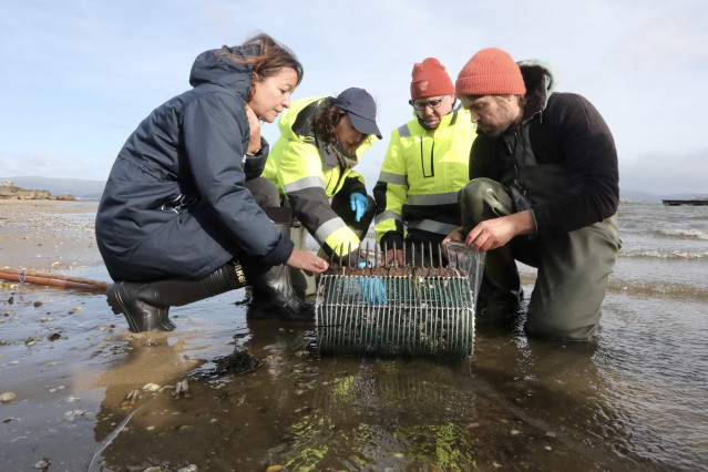 La conselleira do Mar, Marta Villaverde, en Vilanova de Arousa
