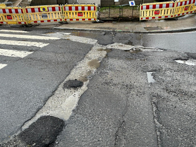 Rúa de García Lorca, en Santiago, en obras