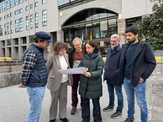 La alcaldesa de Santiago, Goretti Sanmartín, en Fontiñas
