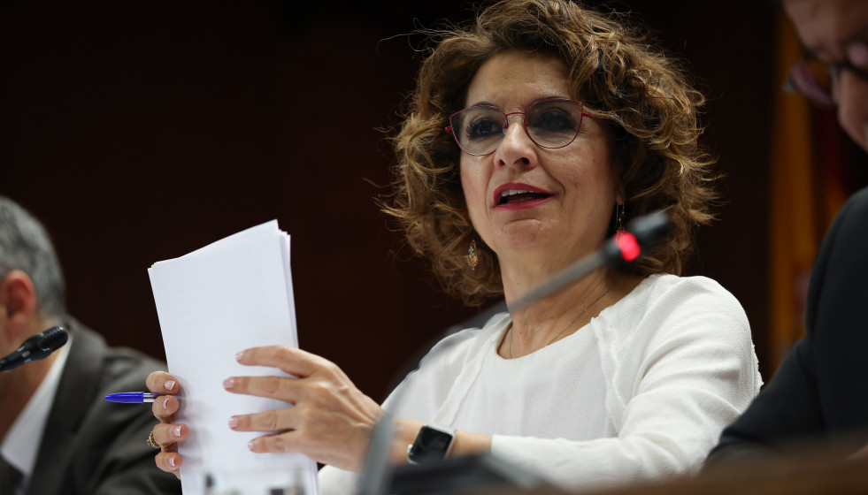 La vicepresidenta primera y ministra de Hacienda, María Jesús Montero, comparece ante la Comisión de Hacienda, en el Senado, a 11 de marzo de 2026, en Madrid (España). Montero informa sobre la pos