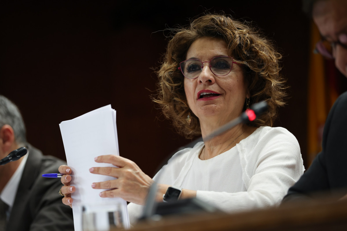 La vicepresidenta primera y ministra de Hacienda, María Jesús Montero, comparece ante la Comisión de Hacienda, en el Senado, a 11 de marzo de 2026, en Madrid (España). Montero informa sobre la pos