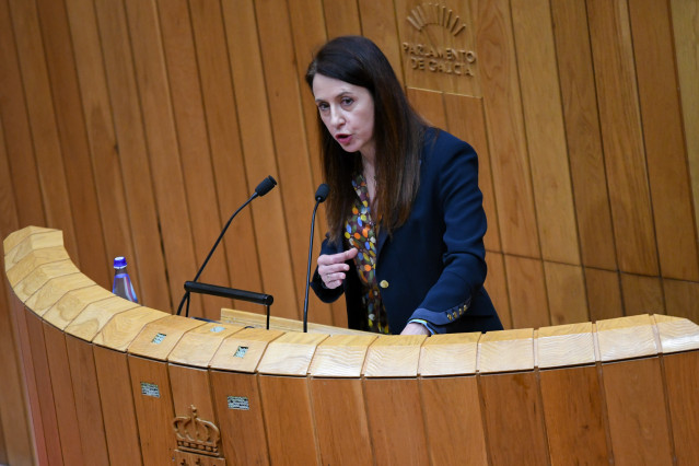 La conselleira de Medio Rural, María José Gómez, en el pleno del Parlamento, a 11 de marzo de 2026.