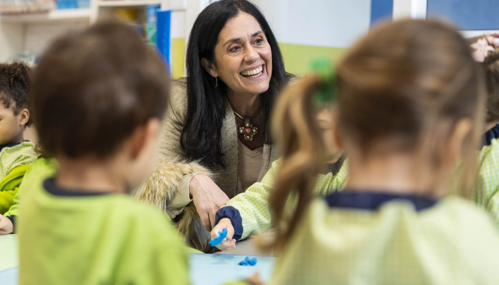 Paula Prado, durante su visita a Culleredo.