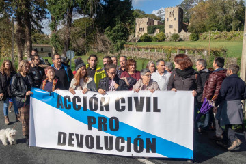 Archivo - Acción reivindicativa ante el Pazo de Meirás este sábado