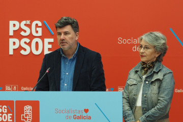 El eurodiputado del PSdeG, Nicolás González Casares, junto a la diputada autonómica Silvia Longueira