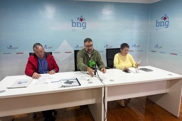 Diputados provinciales del BNG en Ourense celebran una rueda de prensa en el local comarcal del partido