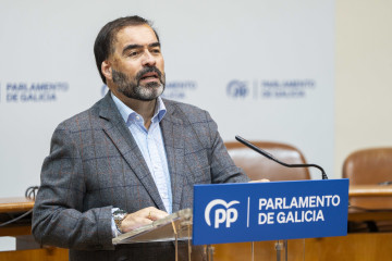 Archivo - El portavoz del PPdeG en el Parlamento, Alberto Pazos Couñago, en rueda de prensa.