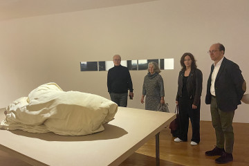 Santiago Olmo, Piedad Solans, Alexandra Ranner y Anxo M. Lorenzo, en la inauguración de la exposición 