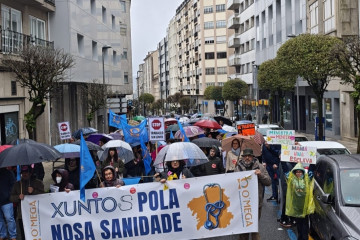 Manifestación médica en Santiago convocada por el sindicato O'Mega