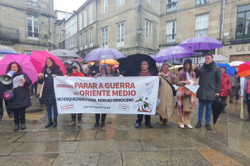 Manifestación en contra del conflicto de Oriente Medio en Santiago