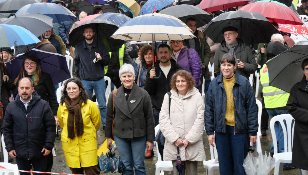 Representantes del BNG en la presentación del protocolo 'Lingua Vital', a 14 de marzo de 2026.