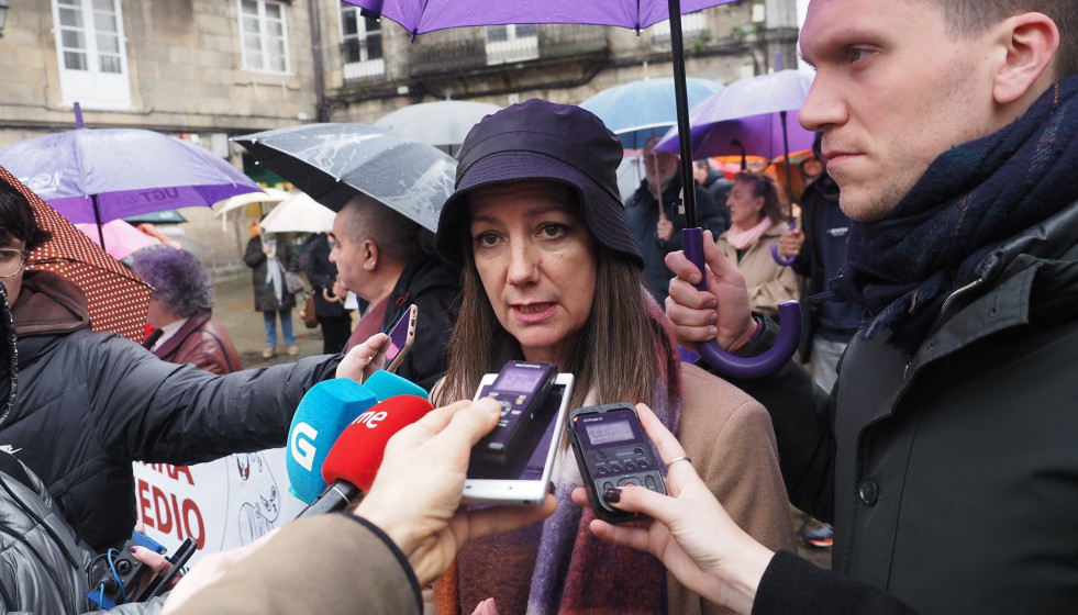 Lara Méndez en la manifestación convocada por 'Parar la guerra'