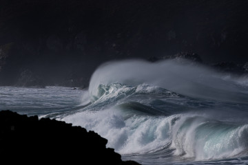 Archivo - Estado del mar en Valdoviño debido al temporal