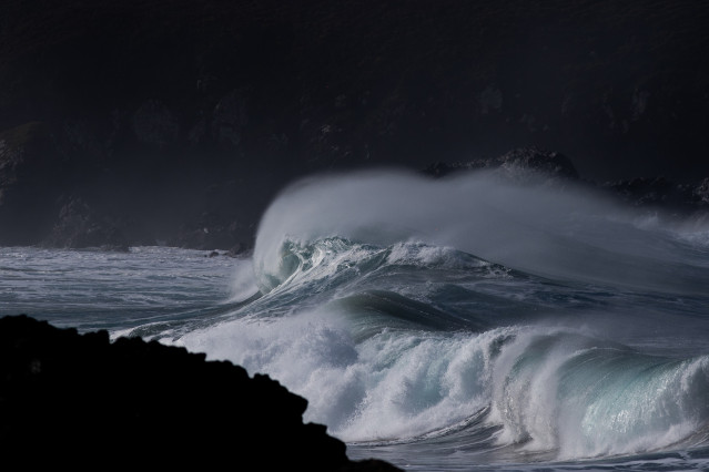 Archivo - Estado del mar en Valdoviño debido al temporal