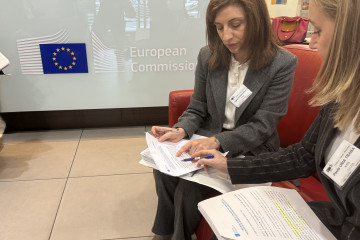 La conselleira Ángeles Vázquez en su viaje institucional a Bruselas.