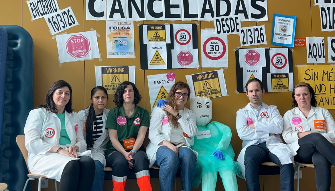 Médicos encerrados en el centro de salud Olimpia Valencia de Vigo