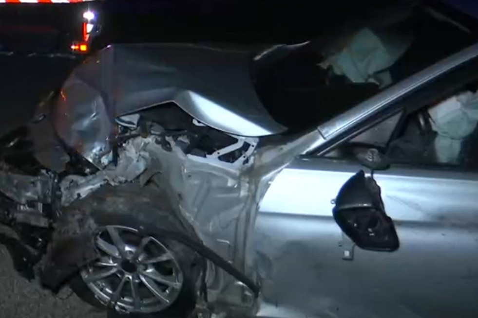 Coche accidentado en Beade en una imagen de CRTVG