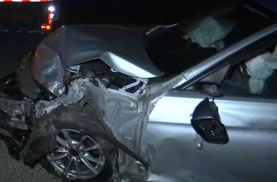 Coche accidentado en Beade en una imagen de CRTVG