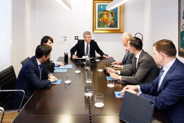 El presidente de la Xunta, Alfonso Rueda, se reúne con el presidente del Consello de Administración do Grupo Amper, Pedro Morenés