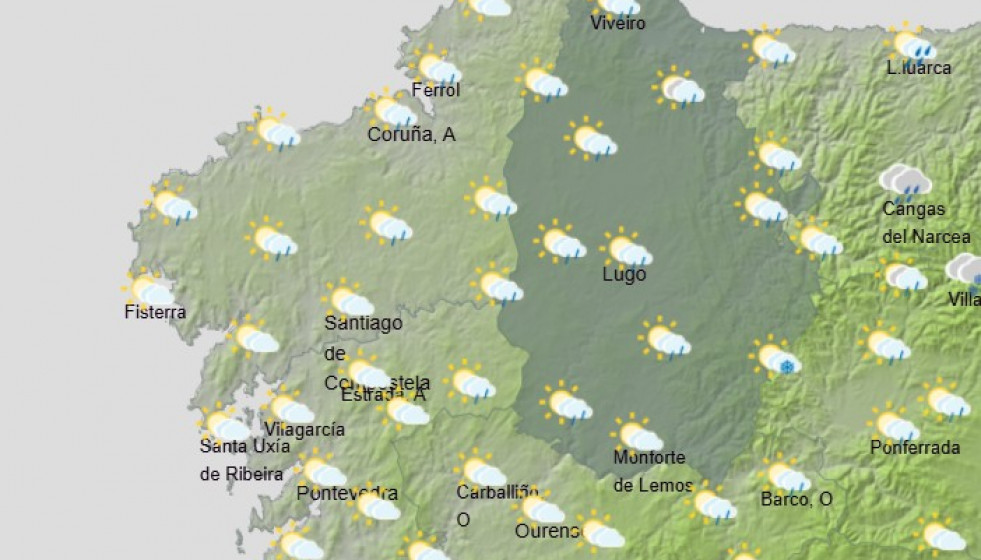 Predición de AEMET para el domingo 29 por la mañana