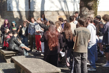 Un momento de la concentración contra los presuntos acosadores en la Facultad de Filosofía