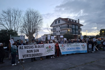 Vecinos de Teo protestan contra la planta de residuos de la construcción que pretende ubicarse en Cacheiras
