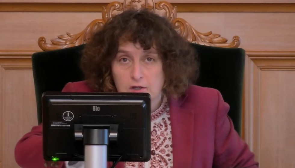 Goretti Sanmartin en el pleno del Concello de Santiago