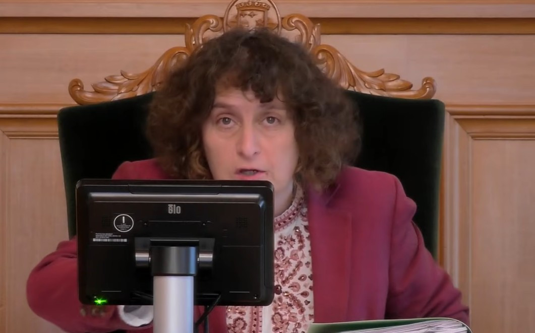 Goretti Sanmartin en el pleno del Concello de Santiago