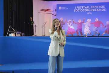 Fabiola García en el festival de centros sociocomunitarios de Vigo.