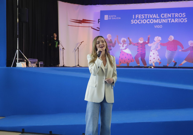 Fabiola García en el festival de centros sociocomunitarios de Vigo.