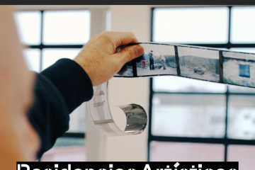 Cartel de la VI edición del Programa de Residencias Artísticas, organizado por la UDC y la FMJJ.