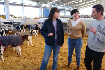 La portavoz nacional del BNG, Ana Pontón, en una visita a una granja en Mazaricos (A Coruña), en imagen de archivo.