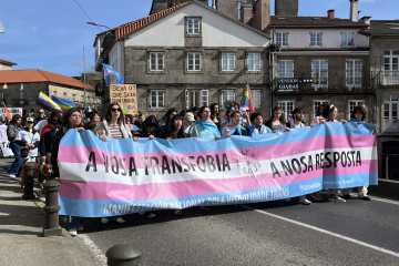 Manifestación por el Día de la Visibilidad Trans, a 29 de marzo de 2026, en Santiago de Compostela (A Coruña).