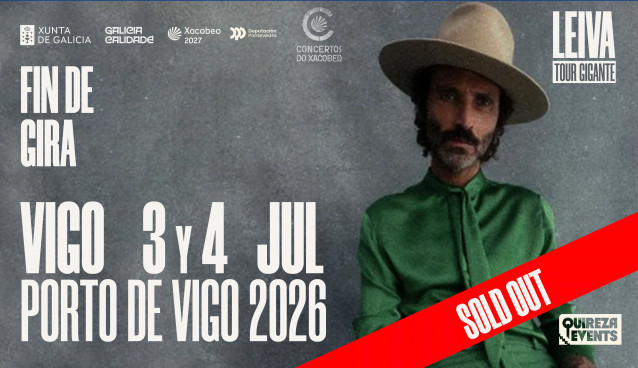 Cartel de los conciertos de Leiva en Vigo, el 3 y 4 de julio de 2026.